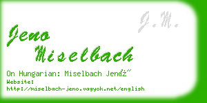 jeno miselbach business card